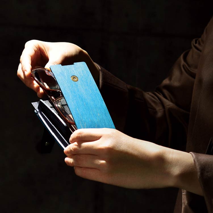 曲木のメガネケース　マルチ型