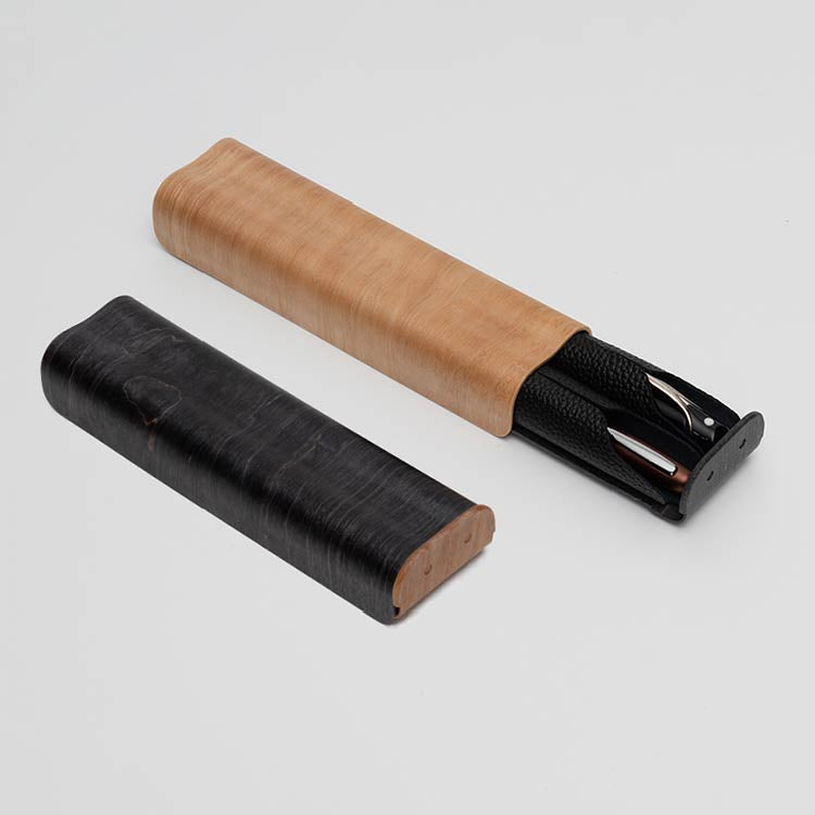 曲木の万年筆ケース　2本差し