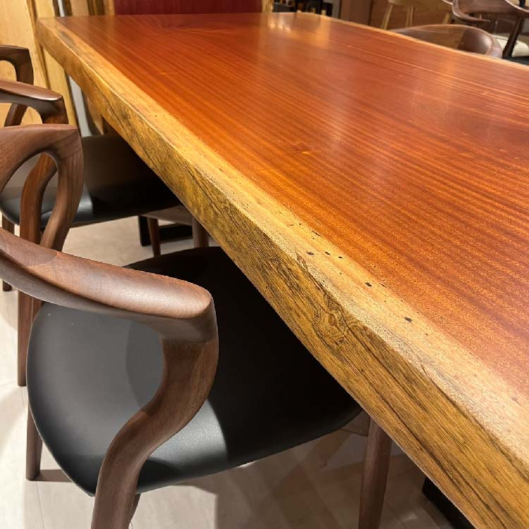 一枚板　サペリ(杢)　840-3/3-7-2　(W185cm)　ダイニングテーブル