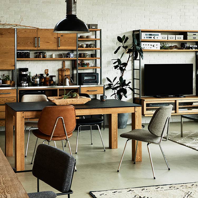 アボック ダイニングチェア 肘無 クロム脚