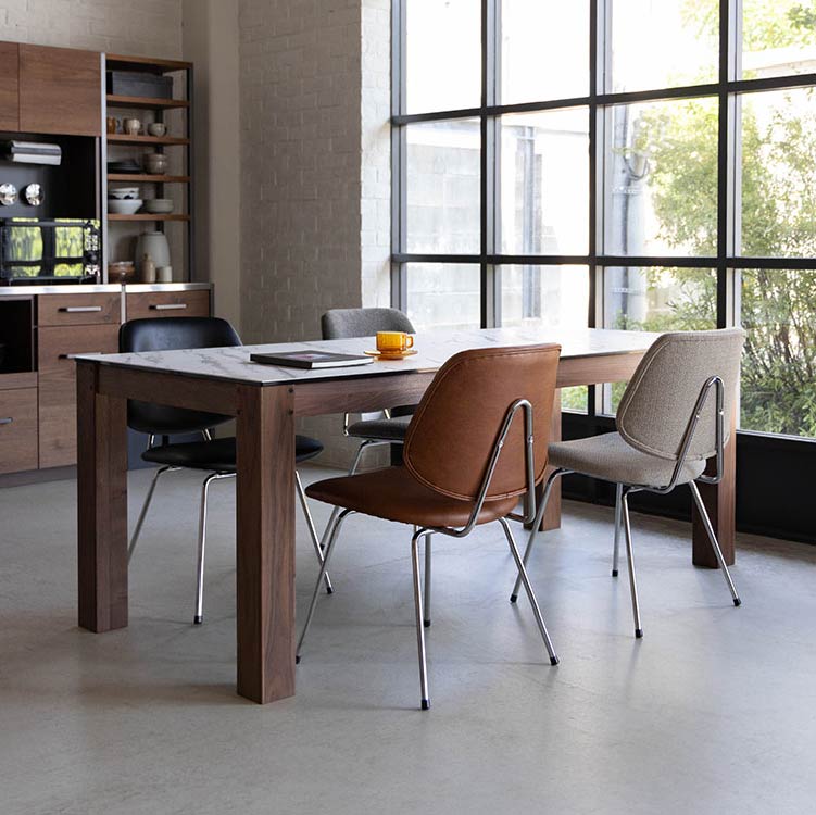 アボック ダイニングチェア 肘無 クロム脚