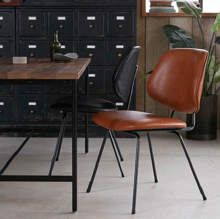 アボック ダイニングチェア 肘無 クロム脚