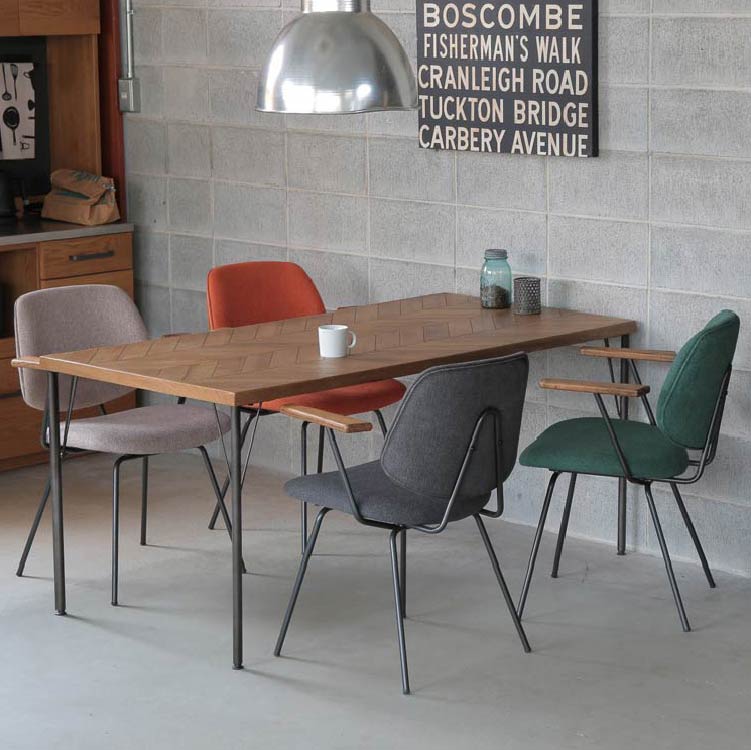 アボック ダイニングチェア 肘無 クロム脚