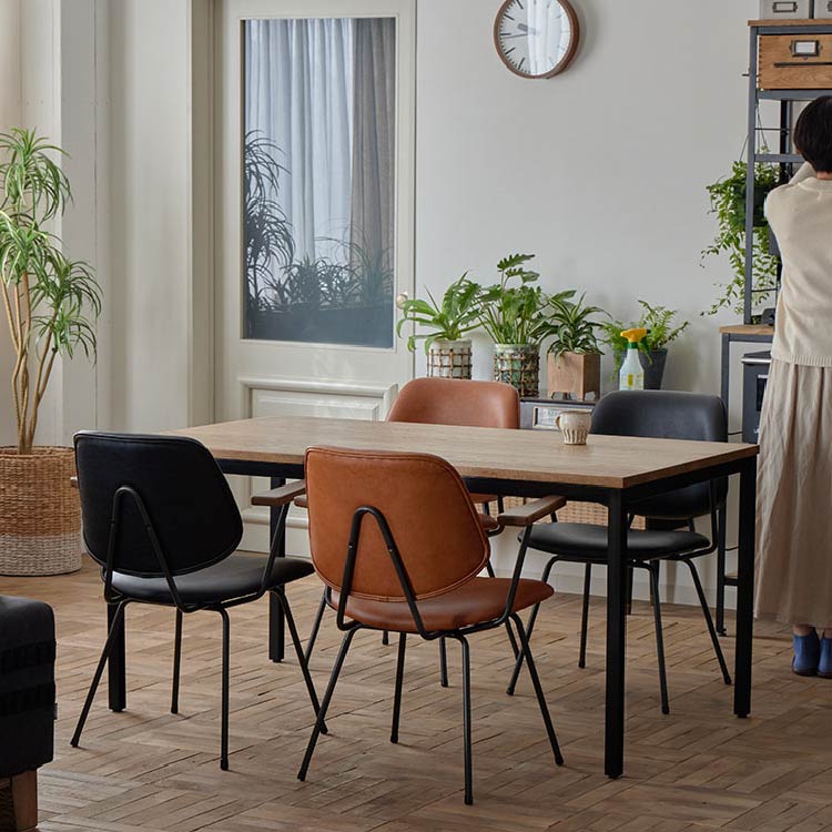 アボック ダイニングチェア 肘付 クロム脚