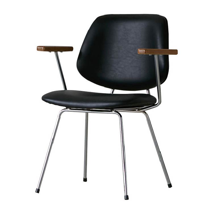 アボック ダイニングチェア 肘付 クロム脚