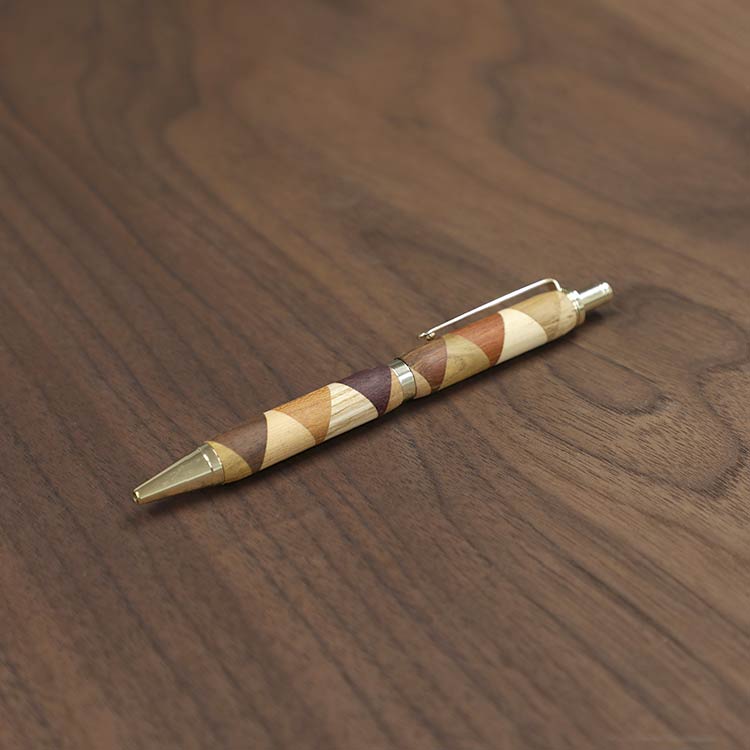 寄木のボールペン・三角チェック