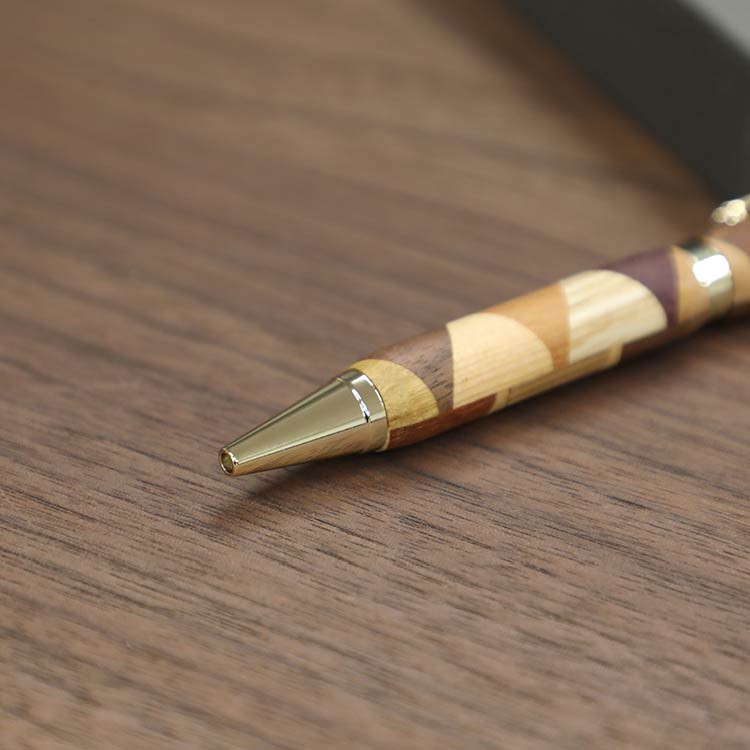 寄木のボールペン・三角チェック