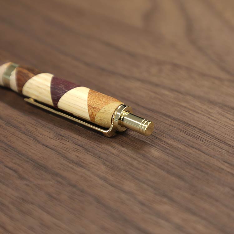 寄木のボールペン・三角チェック