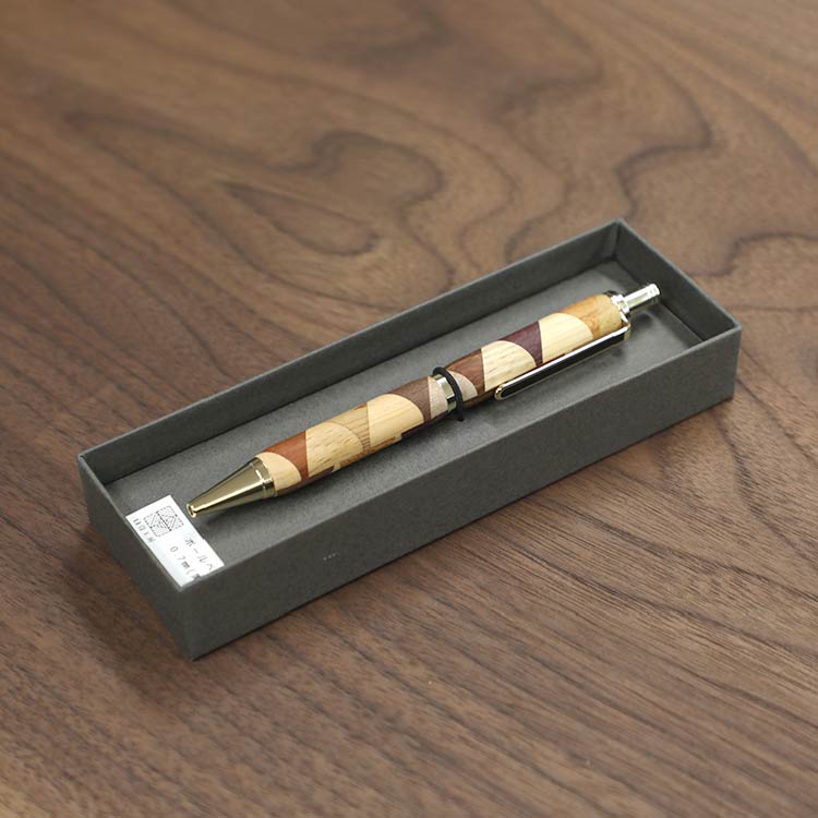 寄木のボールペン・三角チェック