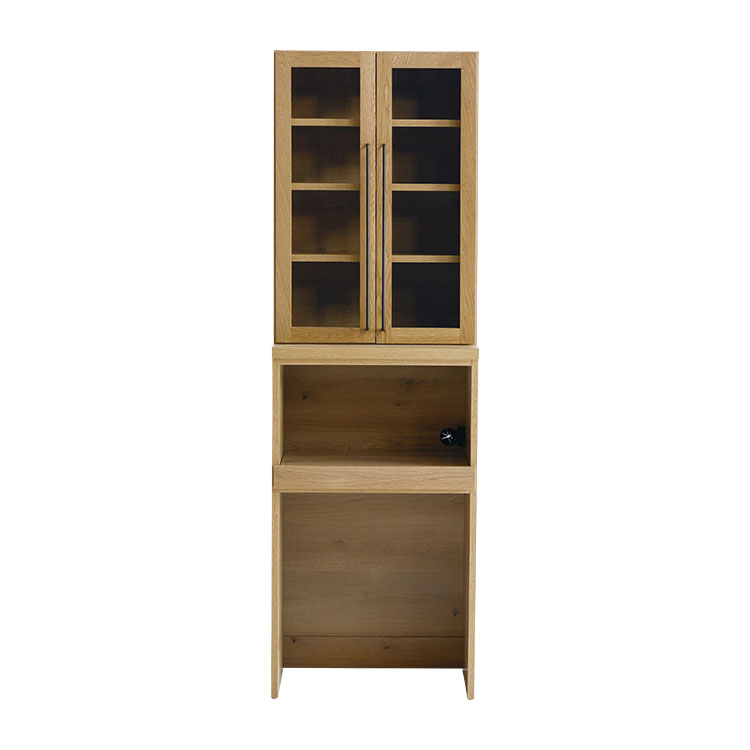 ダストン ダイニングボード 60cm(上台:ガラス戸両開き 下台:オープン)