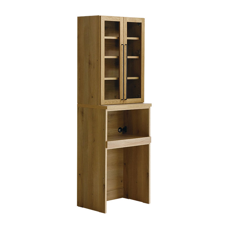 ダストン ダイニングボード 60cm(上台:ガラス戸両開き 下台:オープン)