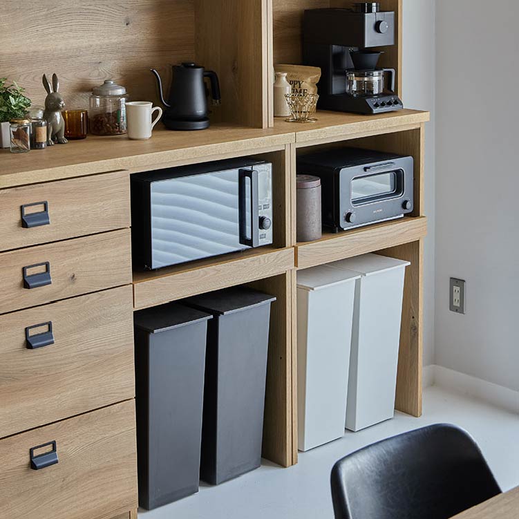 ダストン ダイニングボード 60cm(上台:オープンガラス戸 下台:オープン)