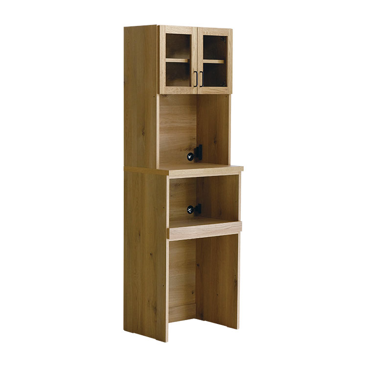 ダストン ダイニングボード 60cm(上台:オープンガラス戸 下台:オープン)