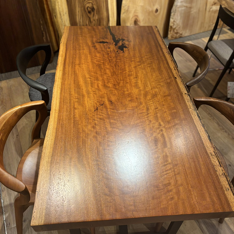 一枚板　マホガニー(杢)　5285-1-1　(W150cm)　ダイニングテーブル