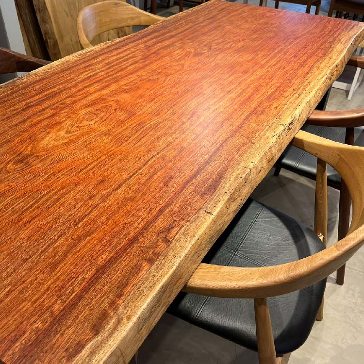 一枚板　ブビンガ　2002-2/2-8-1　(W170cm)　アウトレット品　ダイニングテーブル