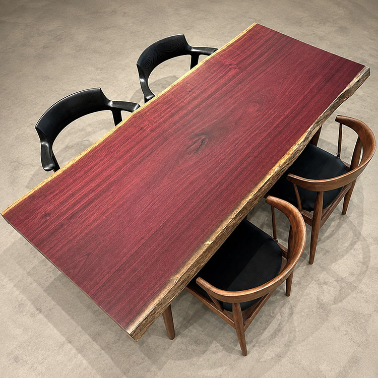 一枚板テーブル　パープルハート　646-2/3-9-2　(W185cm)　