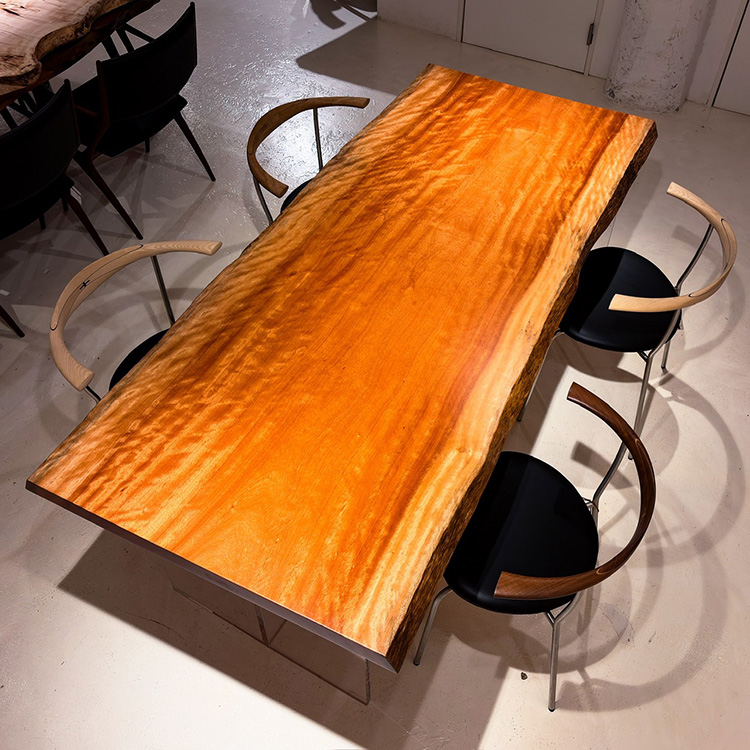 一枚板　ボセ(杢)　609-1/2-5-1　(W200cm)　ダイニングテーブル