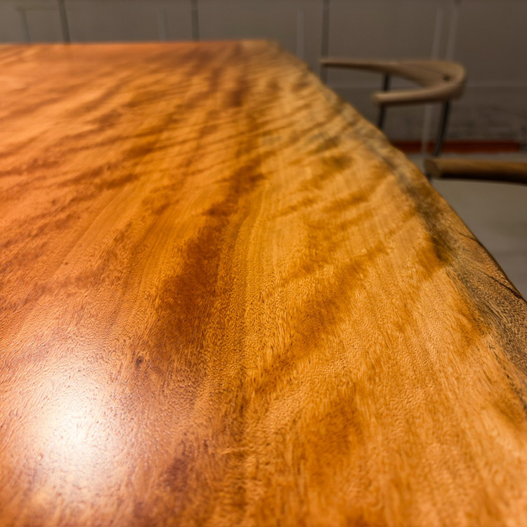 一枚板　ボセ(杢)　609-1/2-5-1　(W200cm)　ダイニングテーブル