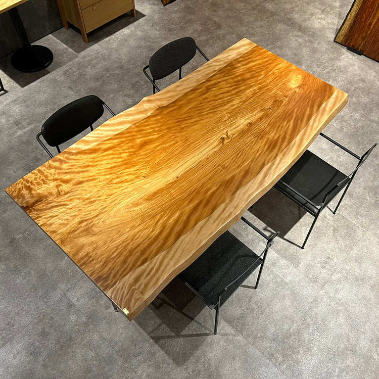 一枚板　ミズメザクラ(杢)　CN-344-2801-2-2　(W200cm)　ダイニングテーブル