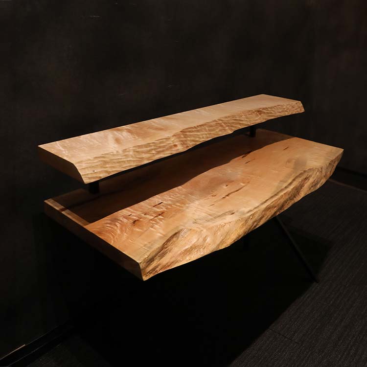 【SOLD OUT】一枚板　キリオ　カエデ / 楓(杢)　648+C-1600-1　(W130cm)