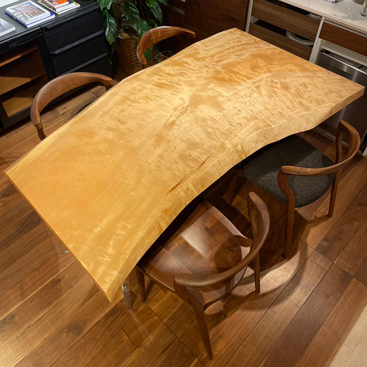 一枚板　トチ(杢)　1059-1/2-2　(W175cm)　ダイニングテーブル