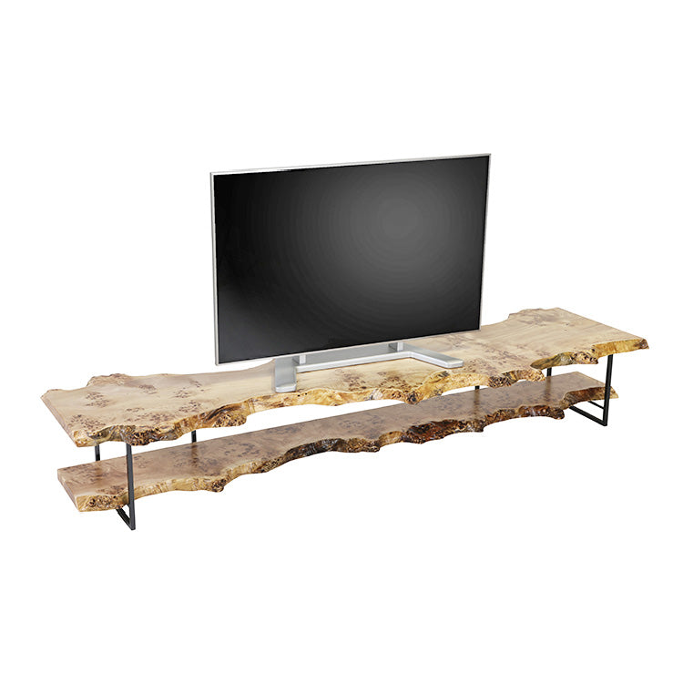 【SOLD OUT】一枚板　ポプラ(杢)　129-2+9-1　(W240cm)　テレビボード