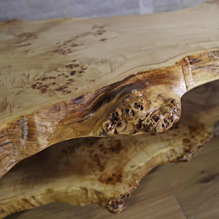 【SOLD OUT】一枚板　ポプラ(杢)　129-2+9-1　(W240cm)　テレビボード