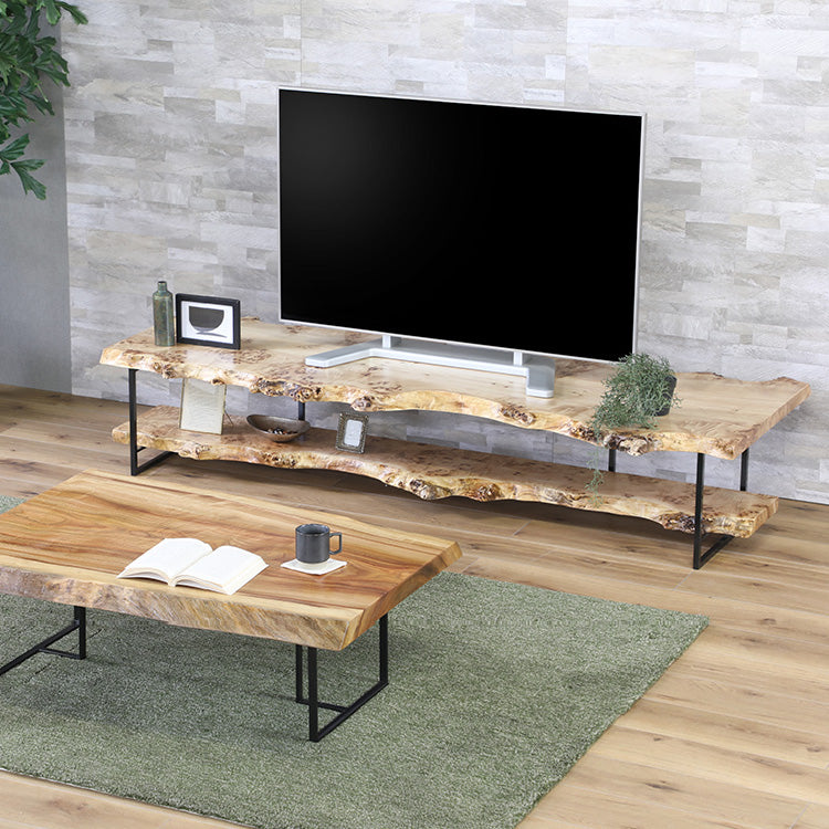 【SOLD OUT】一枚板　ポプラ(杢)　129-3-1+9-2　(W200cm)　テレビボード