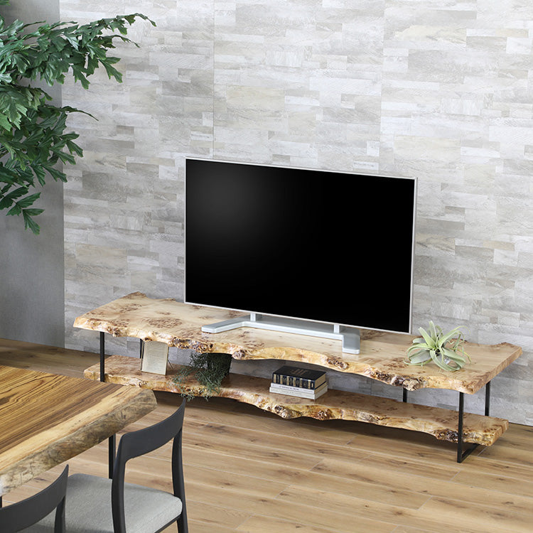 【SOLD OUT】一枚板　ポプラ(杢)　129-3-1+9-2　(W200cm)　テレビボード