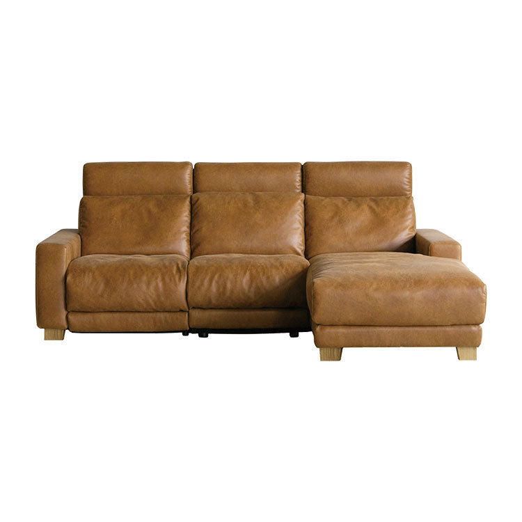 ハーデス ソファ 左カウチ オーカーブラウン（スーパーレザーテックス）