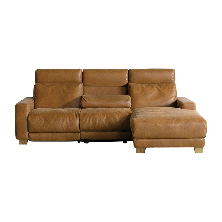 ハーデス ソファ 左カウチ オーカーブラウン（スーパーレザーテックス）