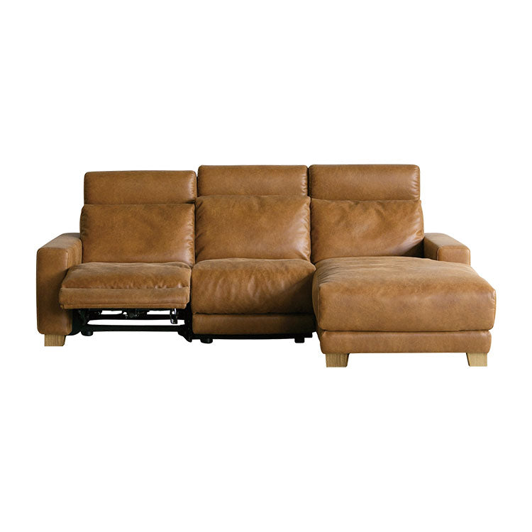 ハーデス ソファ 左カウチ オーカーブラウン（スーパーレザーテックス）