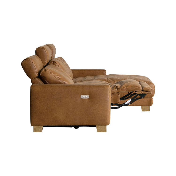 ハーデス ソファ 左カウチ オーカーブラウン（スーパーレザーテックス）