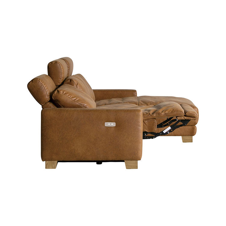 ハーデス ソファ 左カウチ オーカーブラウン（スーパーレザーテックス）