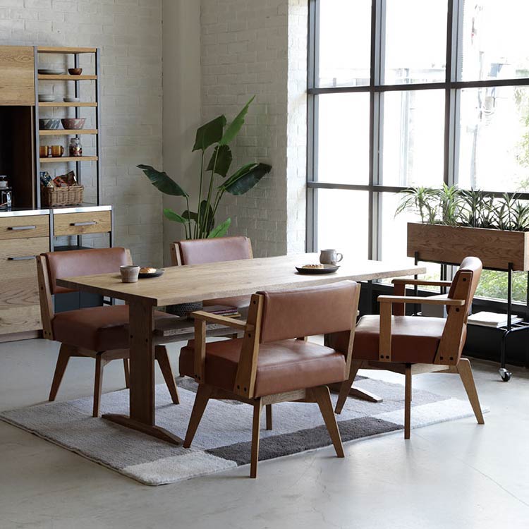 カイン 回転式ダイニングチェア 肘無