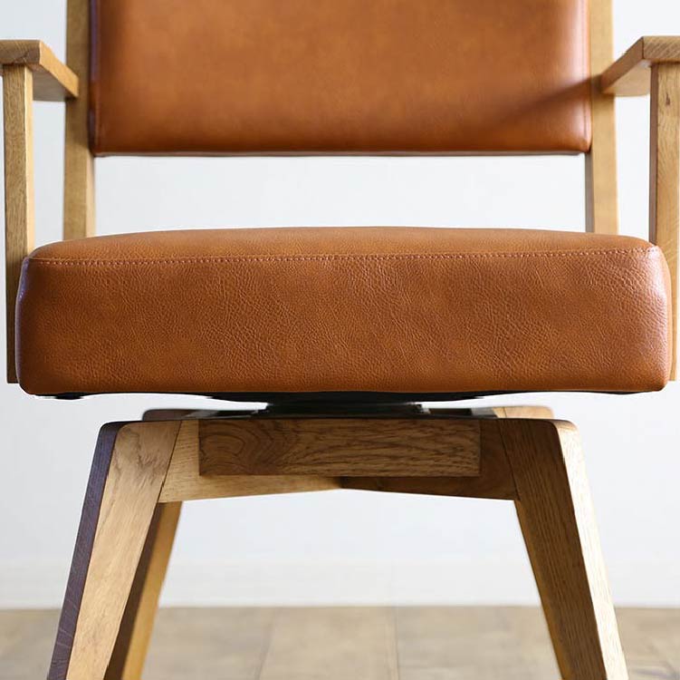 カイン 回転式ダイニングチェア 肘無