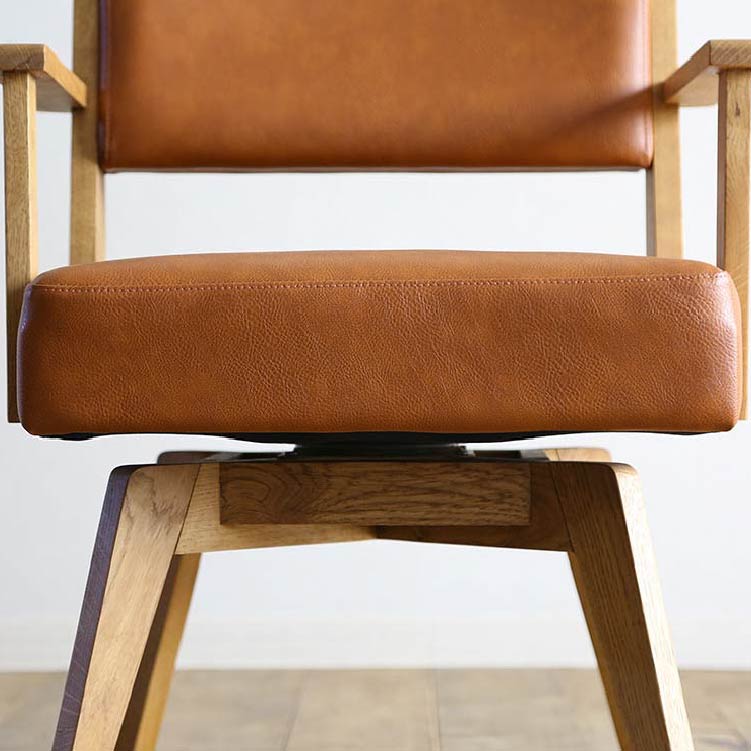 カイン 回転式ダイニングチェア 肘付