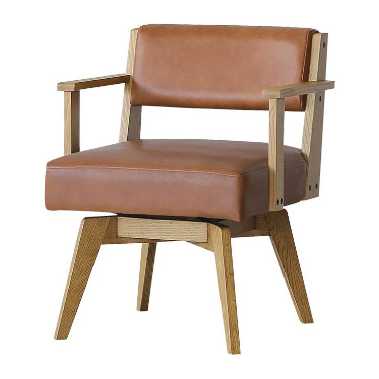 カイン 回転式ダイニングチェア 肘付