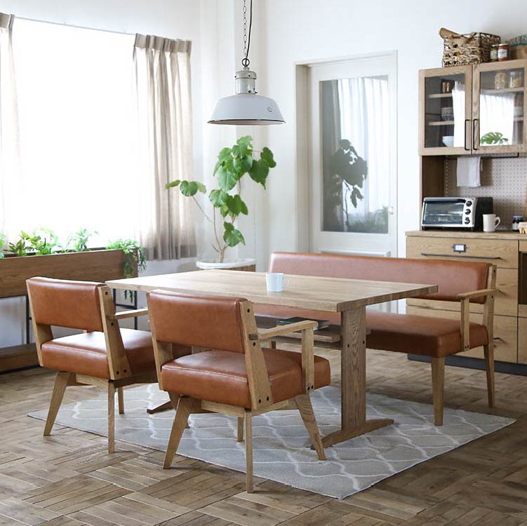 カイン 回転式ダイニングチェア 肘付