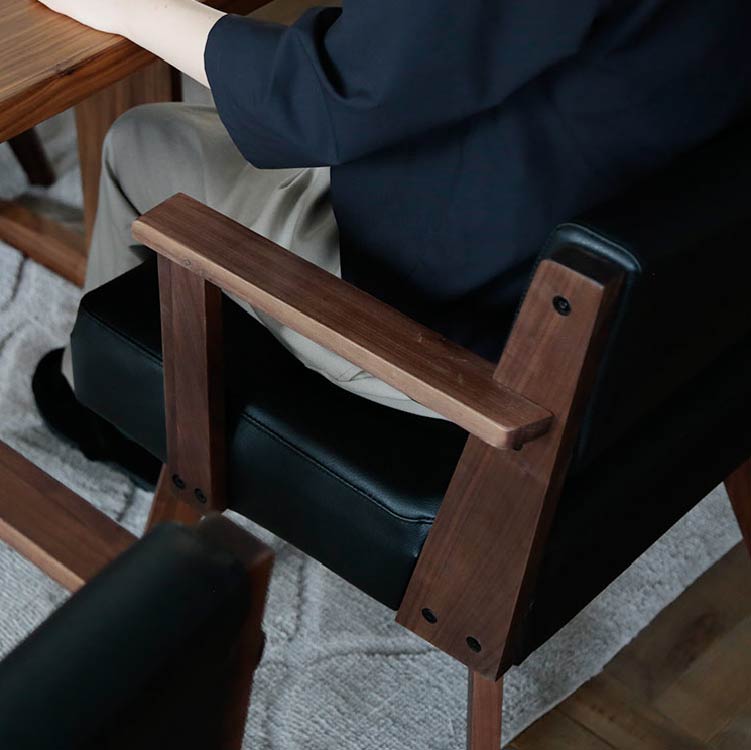 カイン 回転式ダイニングチェア 肘無