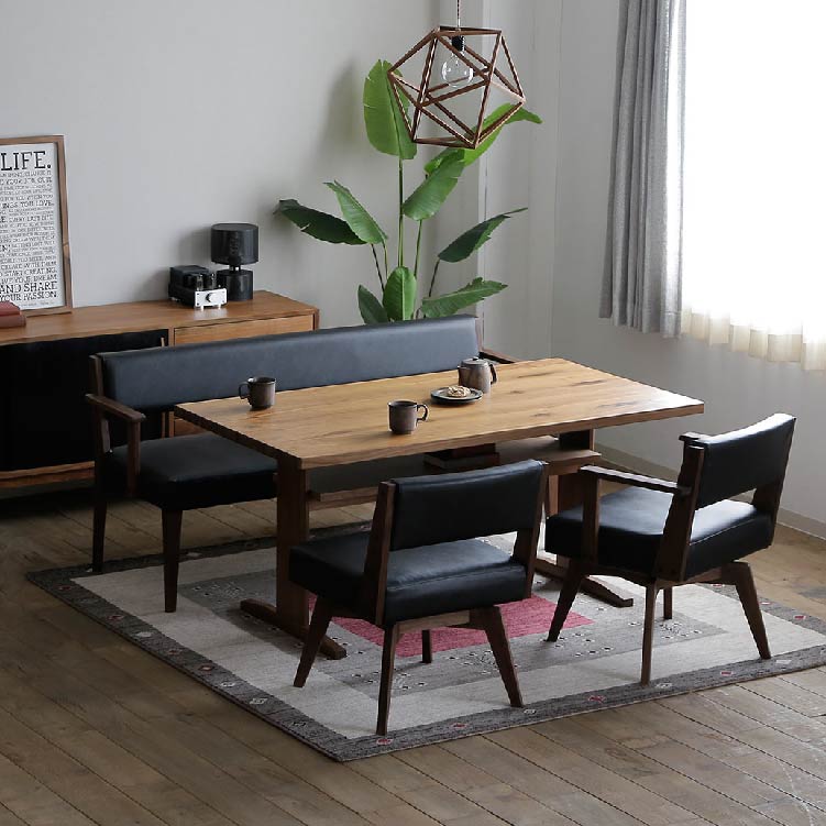 カイン 回転式ダイニングチェア 肘無