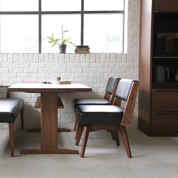 カイン 回転式ダイニングチェア 肘無