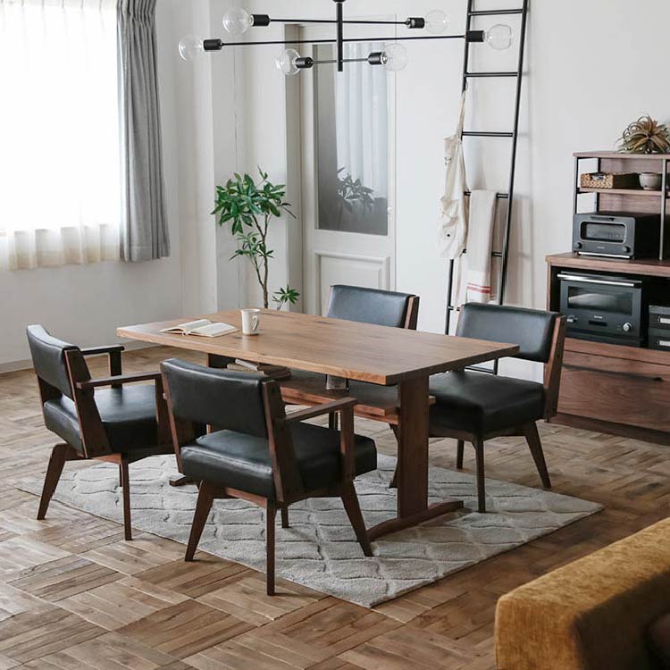 カイン 回転式ダイニングチェア 肘付