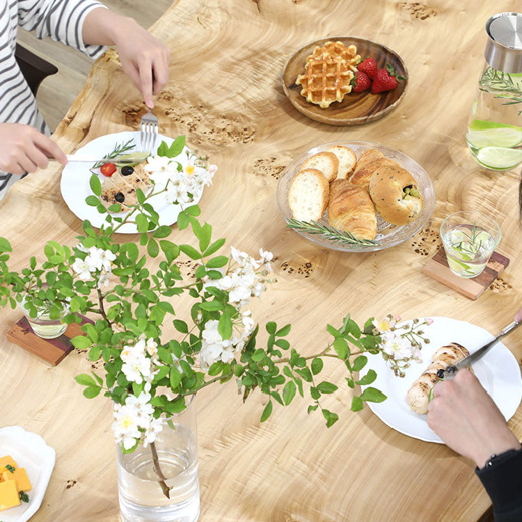 一枚板　ポプラ(杢)　125-9　(W180cm)　ダイニングテーブル