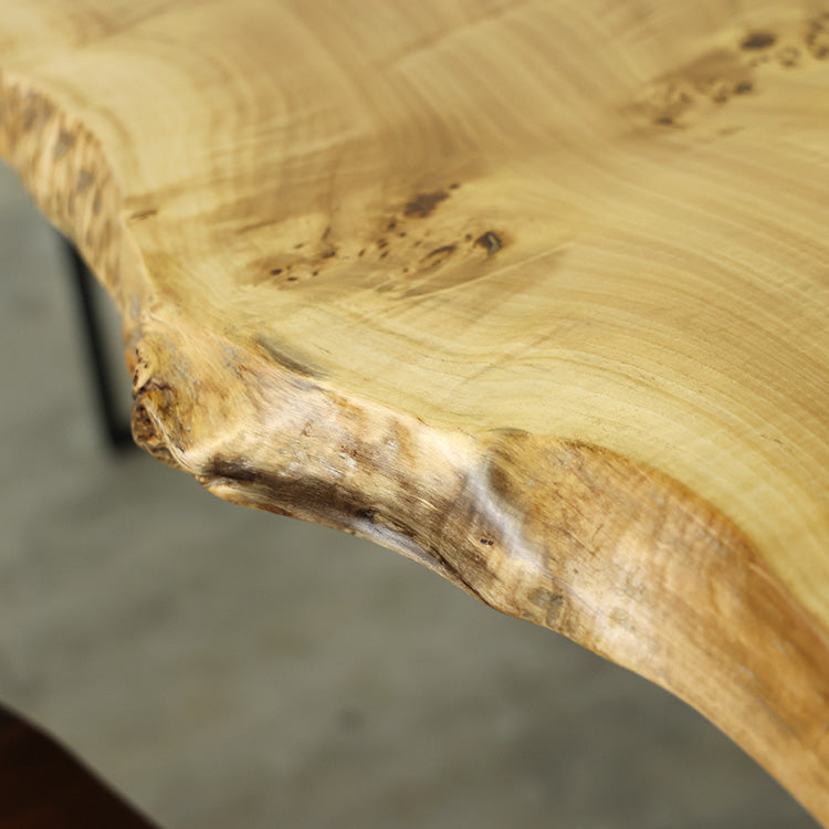 一枚板　ポプラ(杢)　125-9　(W180cm)　ダイニングテーブル