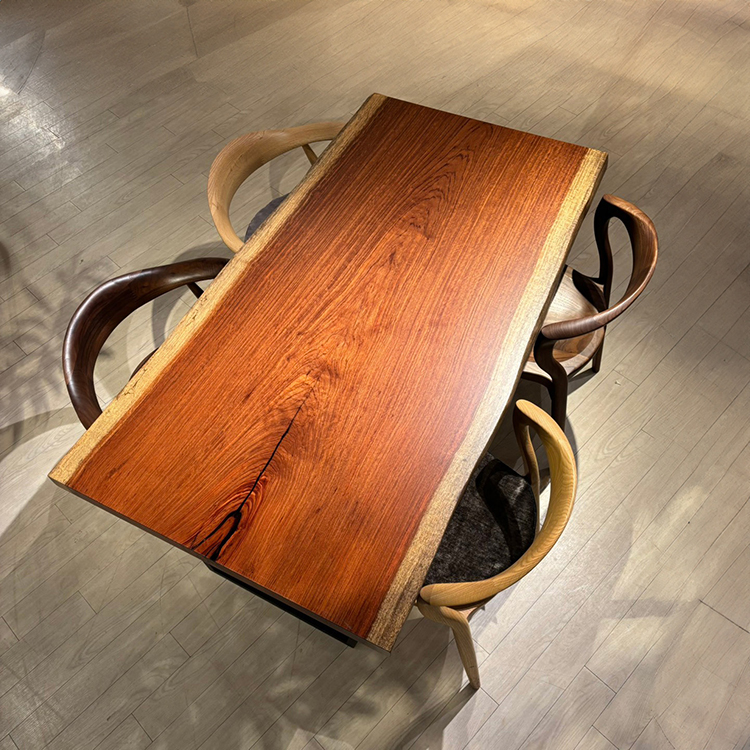 一枚板　ブビンガ　1658-5-1　(W150cm)　ダイニングテーブル