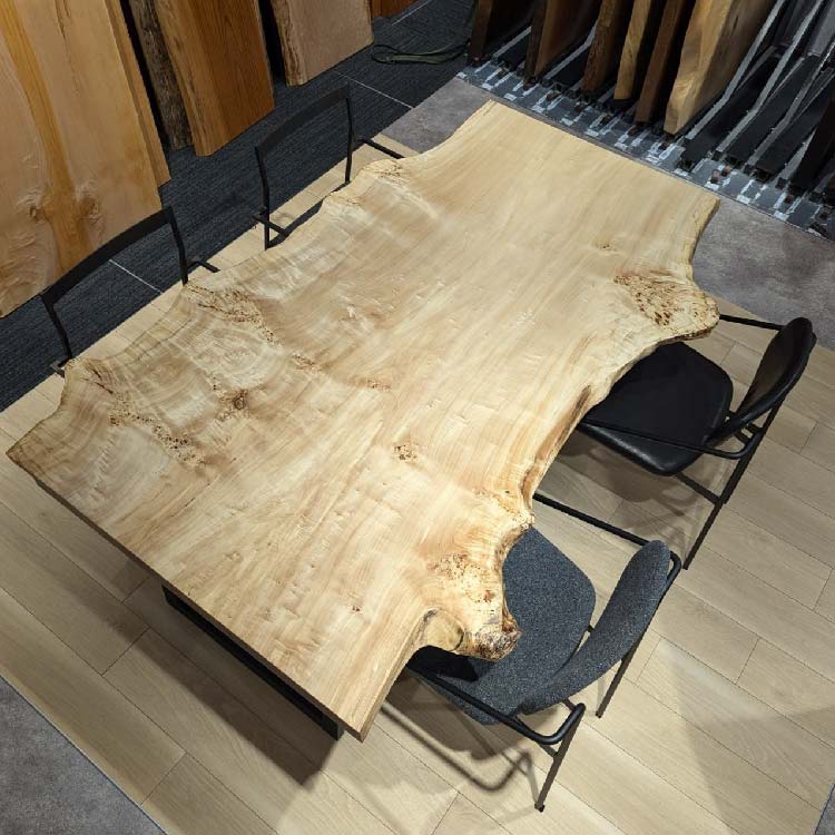 一枚板　ポプラ　126-1/2-5　(W180cm)　ダイニングテーブル