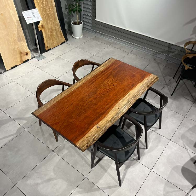 一枚板　ブビンガ　1654-2/2-14-2　(W165cm)　ダイニングテーブル