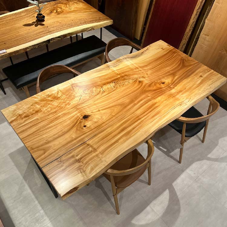一枚板　トチ / 栃　SYO-2023-05-01　(W218cm)　ダイニングテーブル