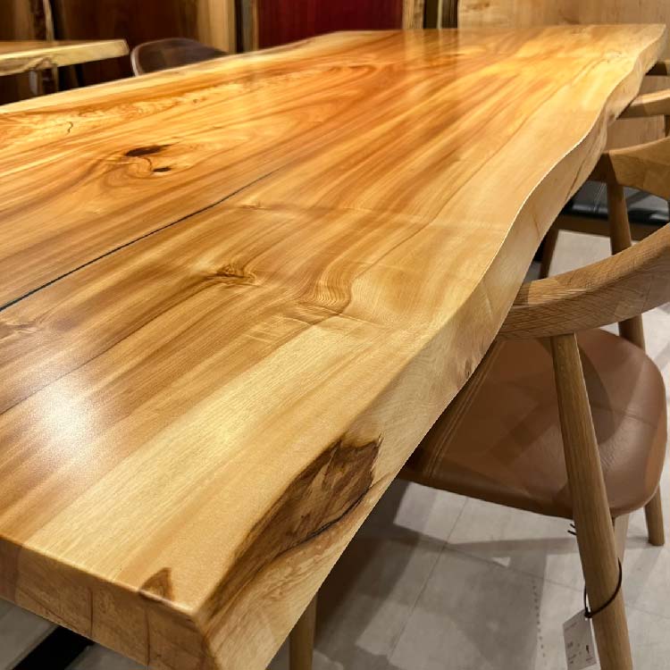 一枚板　トチ / 栃　SYO-2023-05-01　(W218cm)　ダイニングテーブル